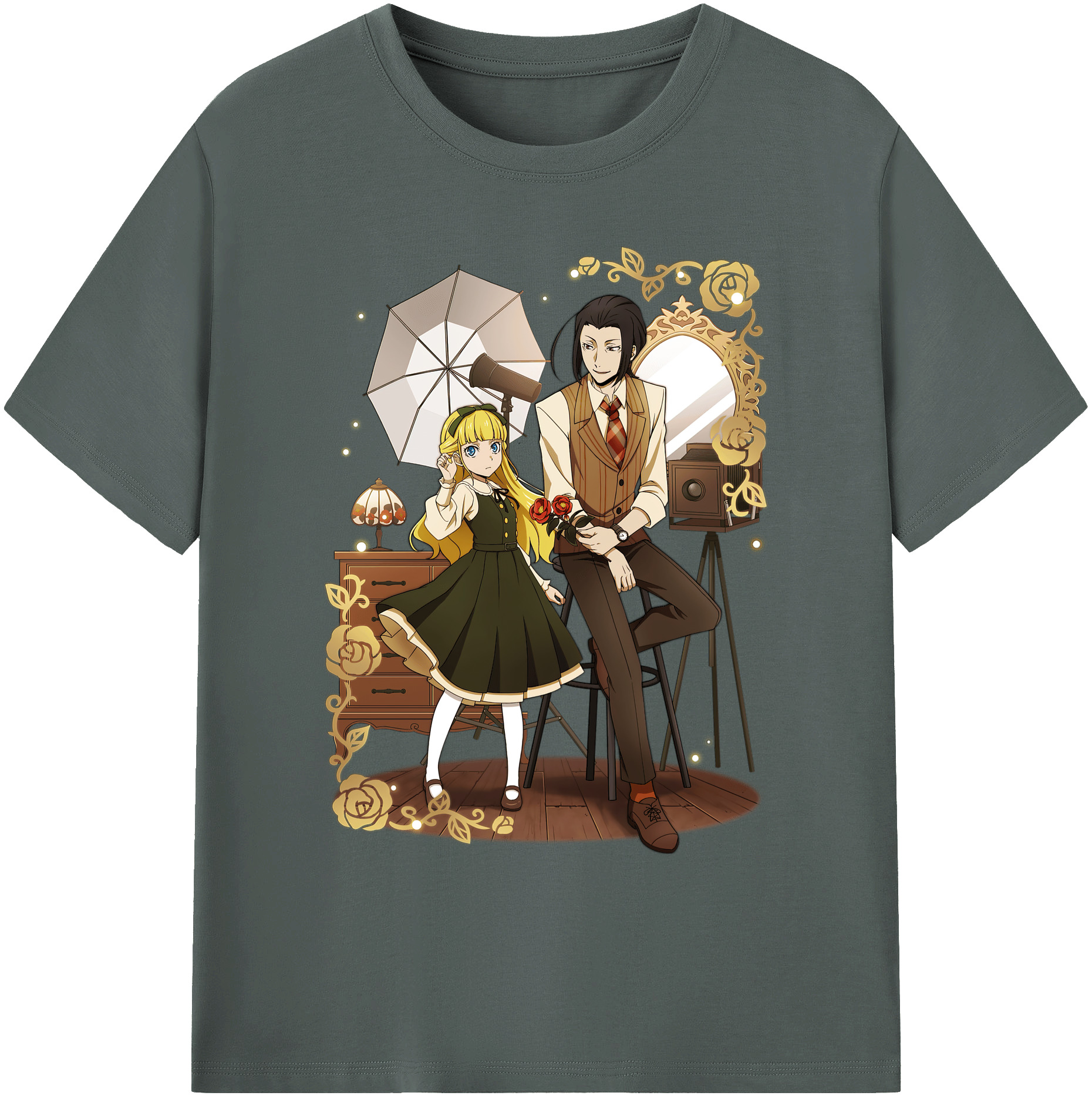 （画像用） 文豪ストレイドッグス Bungo Stray Dogs 綿100％ メンズ半袖Tシャツ｜肌触りやわらか＆通気性